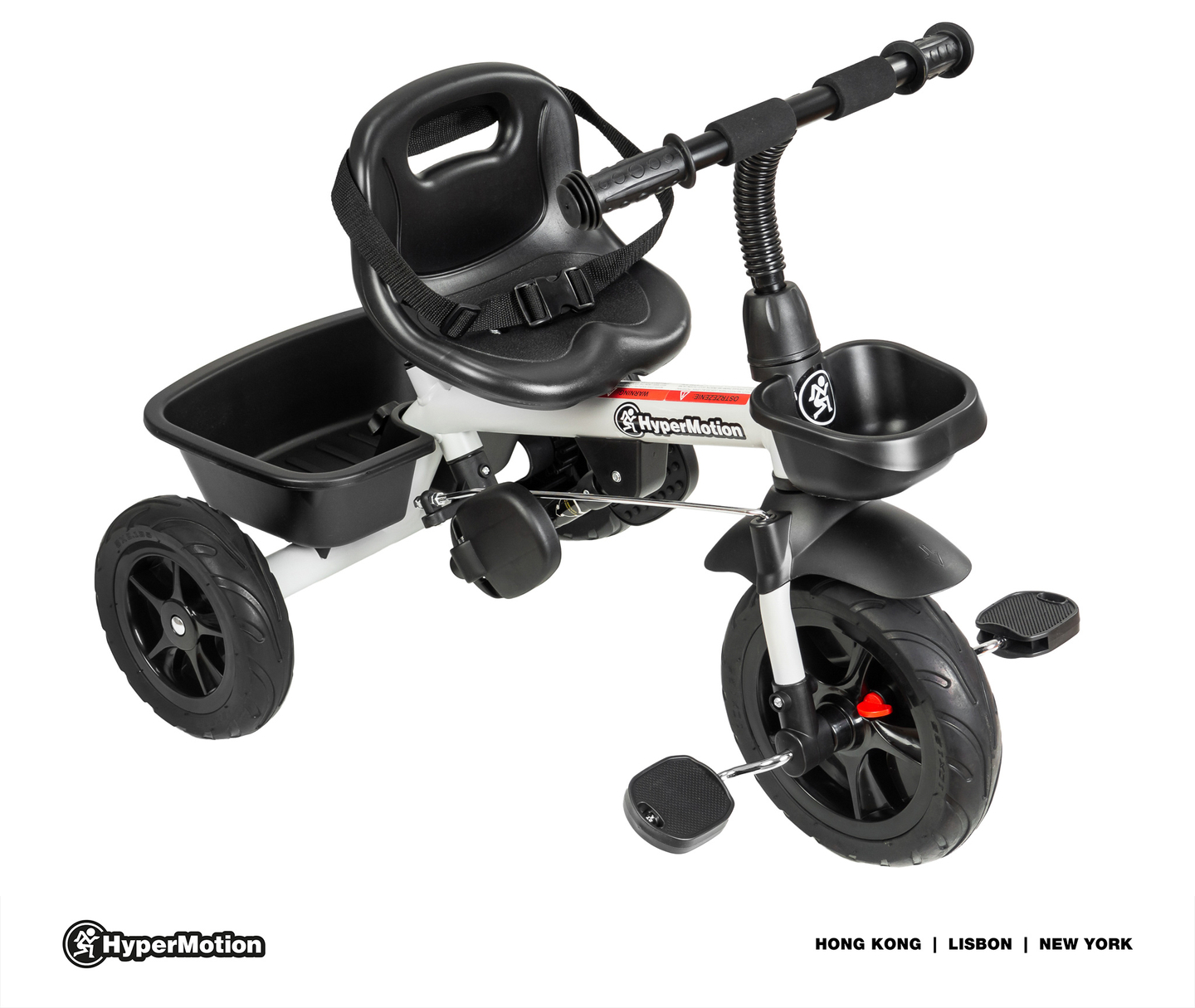 HyperMotion TOBI VECTOR tricycle - roues éternellement gonflables + barre de poussée. Couleur : gris clair.