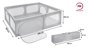 Grand parc à jouets 200 cm x 160 cm - aire de jeux pour bébés, piscine sèche