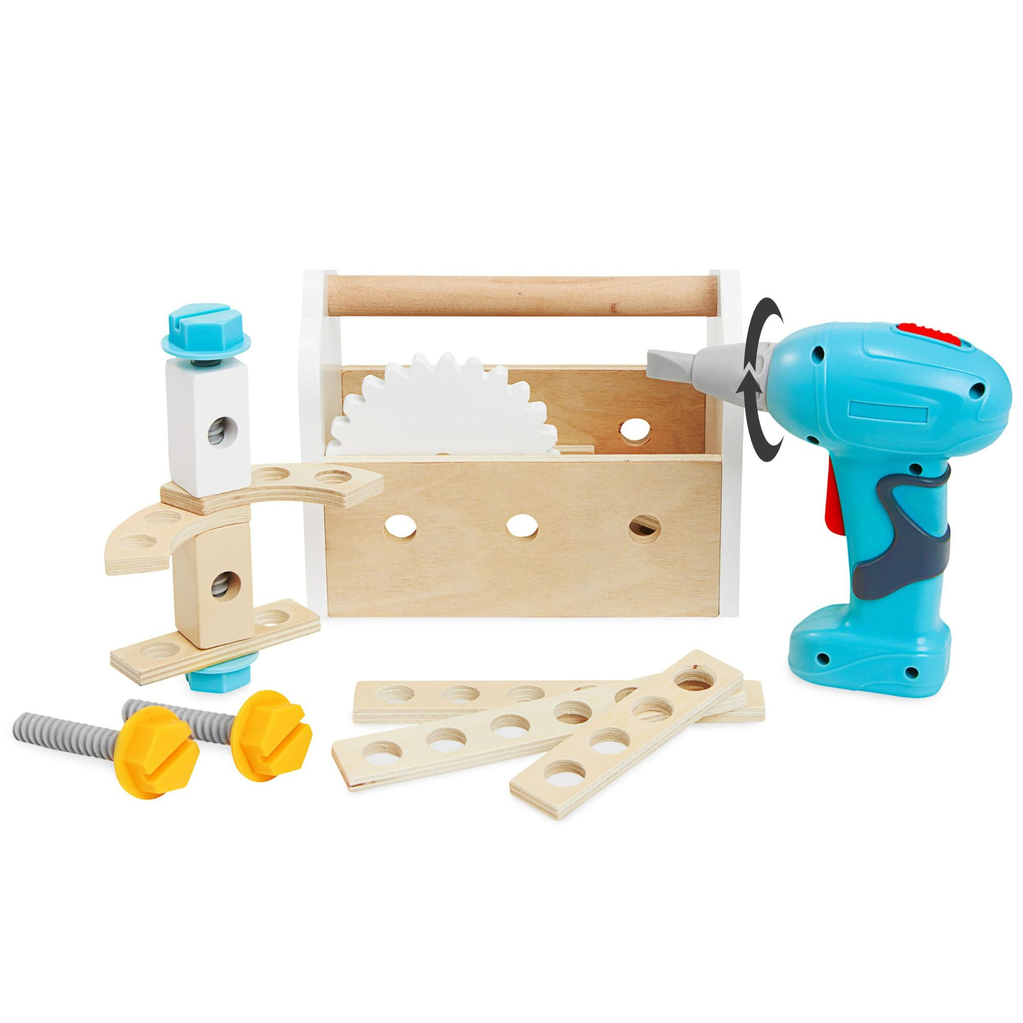 XXL Grand atelier en bois avec outils - set de bricolage, 74 éléments