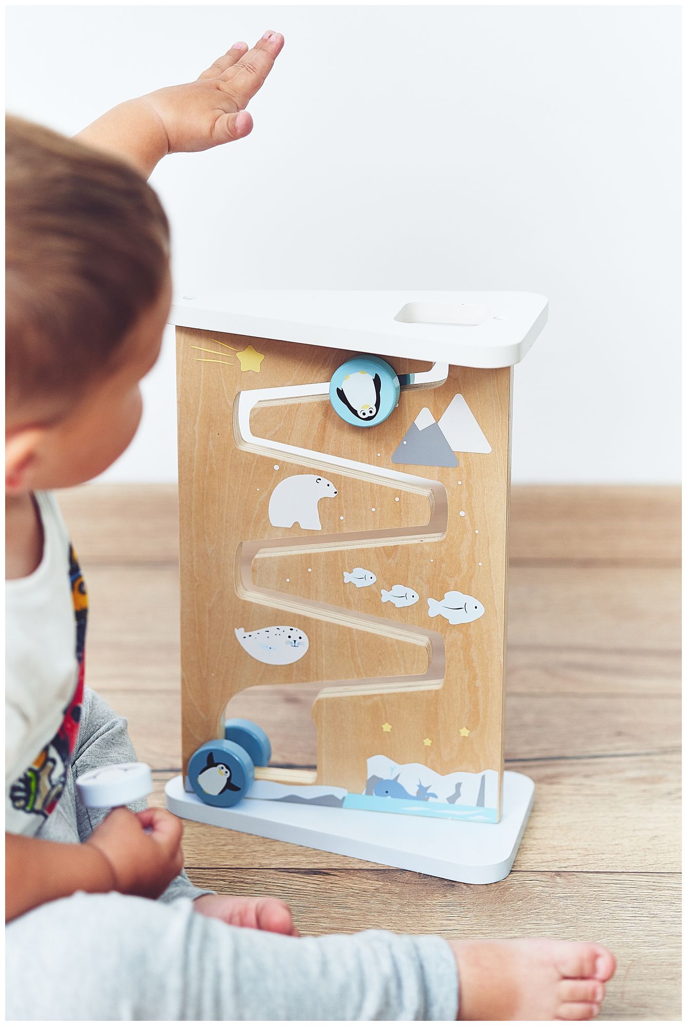 Planche de manipulation sensorielle en bois à deux faces