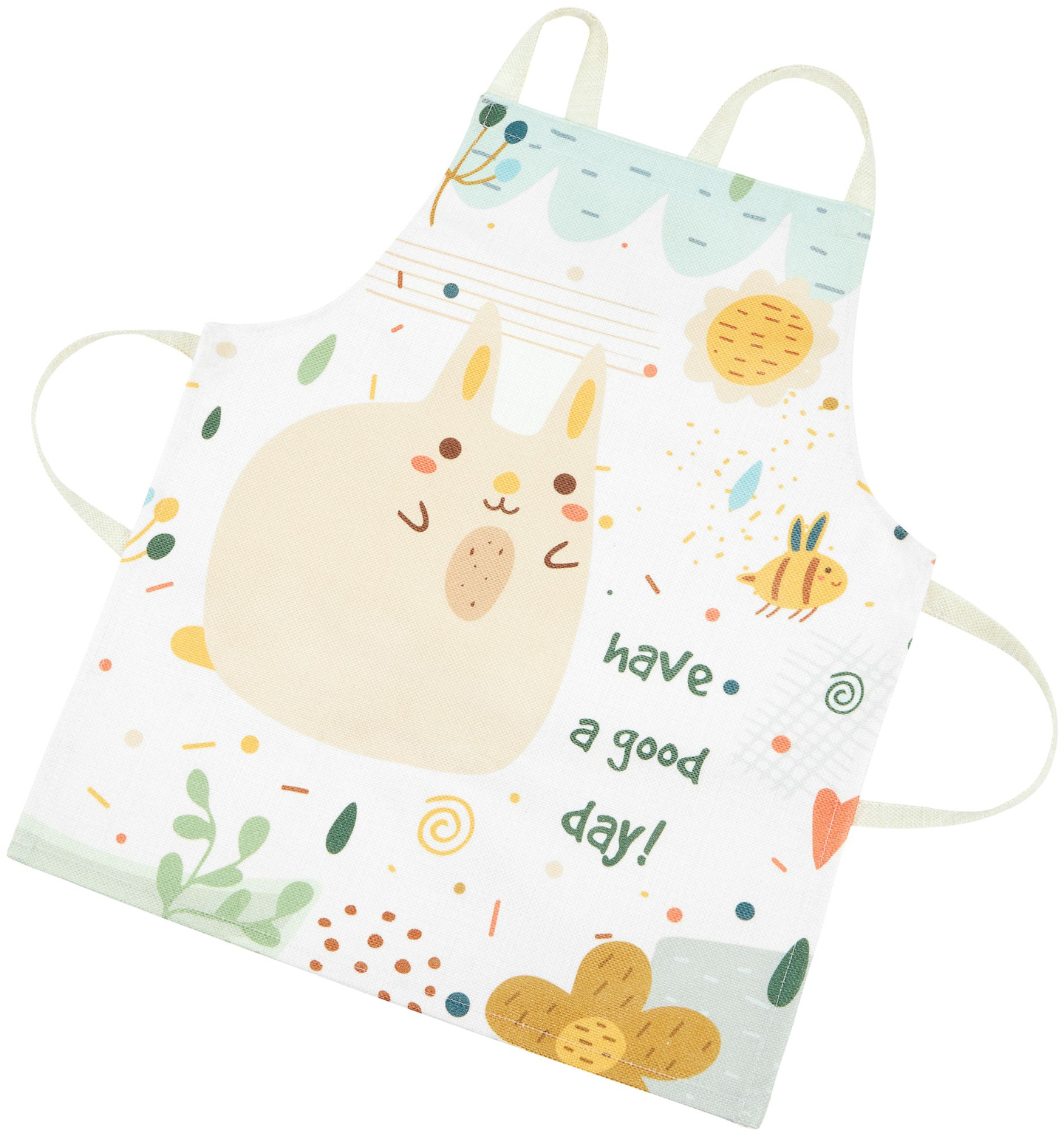 Grands accessoires de cuisine en bois blanc et tablier