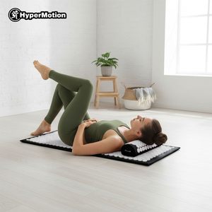 Grand tapis d'acupression avec coussin et housse - 130 cm HyperMotion noir et blanc