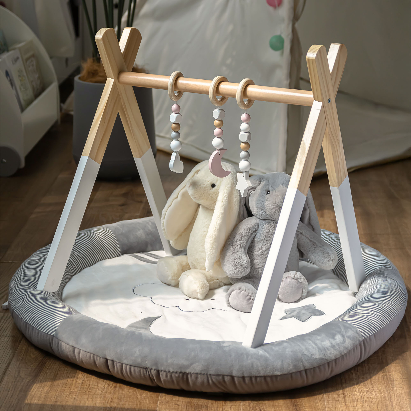 Support éducatif en bois Baby Gym - couleur blanche