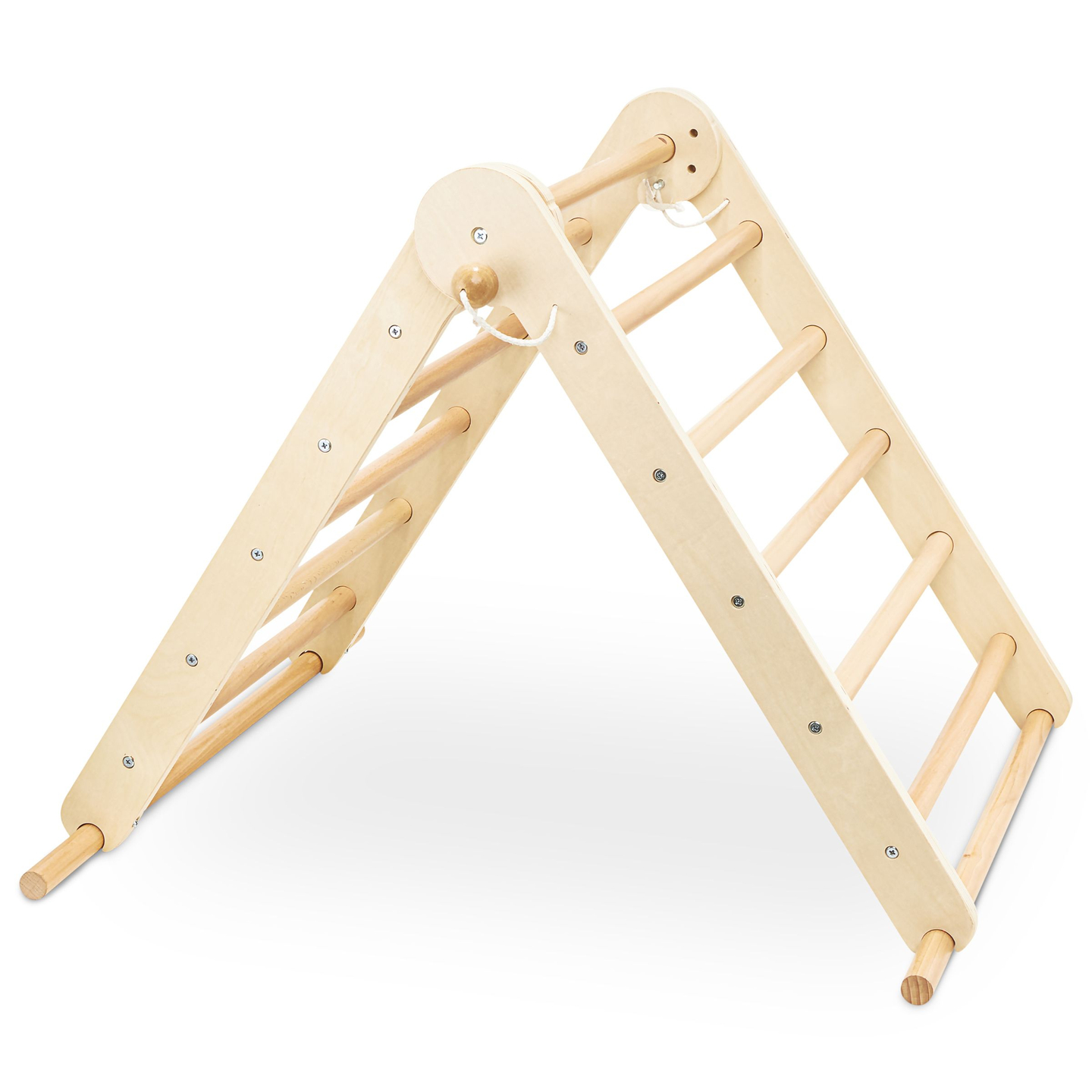 Aire de jeux en bois pour enfants - échelle + mur d'escalade + poutre d'équilibre - triangle de Pikler