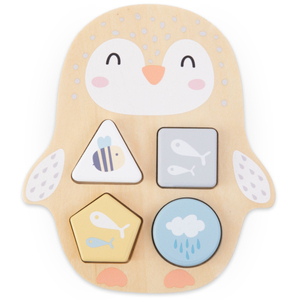 Ensemble de jouets en bois - entrelacs colorés, pyramide Deer, trieur Penguin