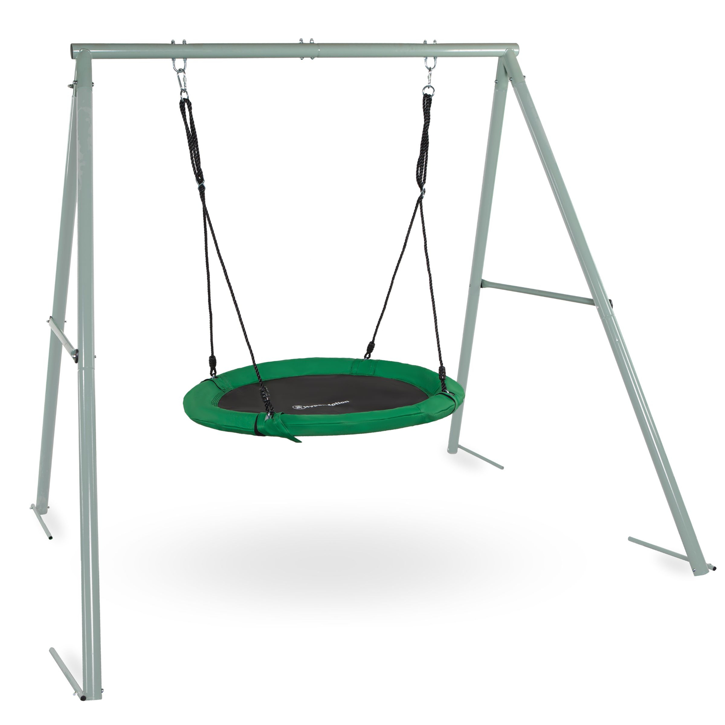 Balançoire de jardin de type nid de cigogne avec cadre et cordes