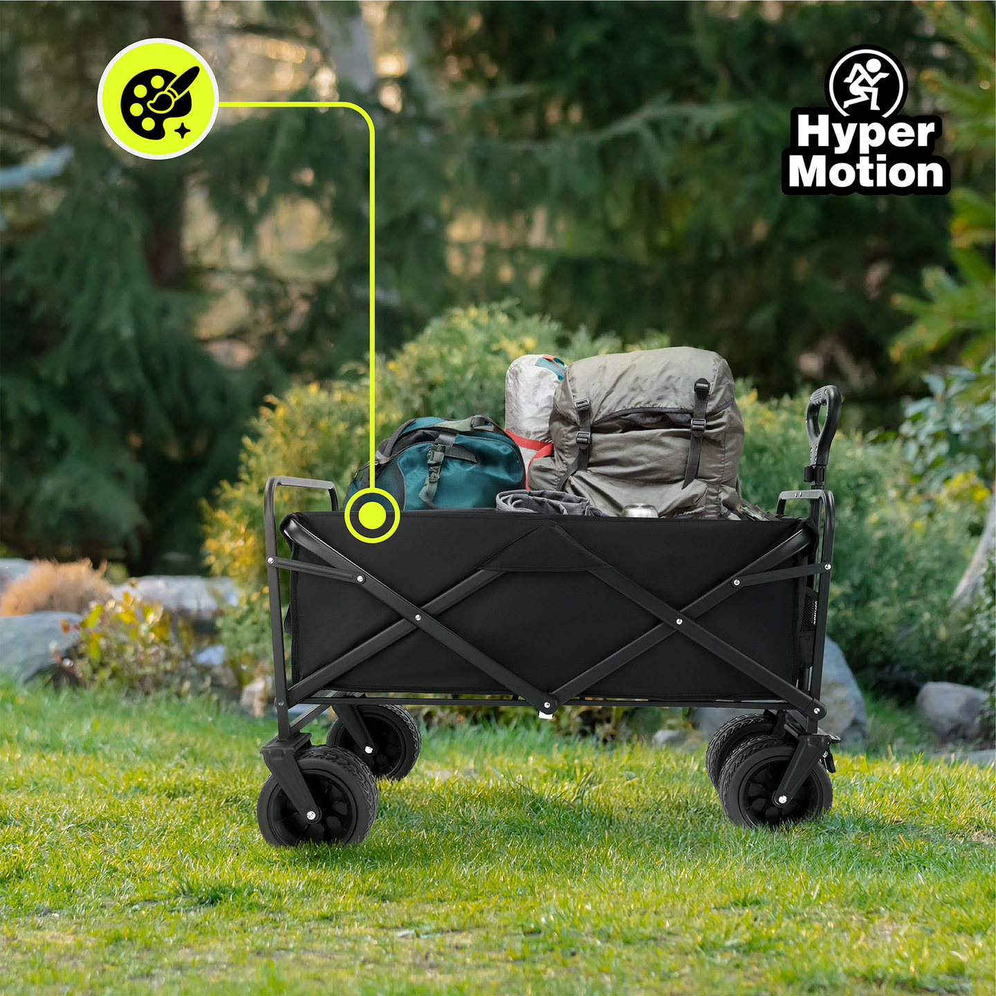 Fauteuil roulant de plage pliant HyperMotion - noir, 120 kg