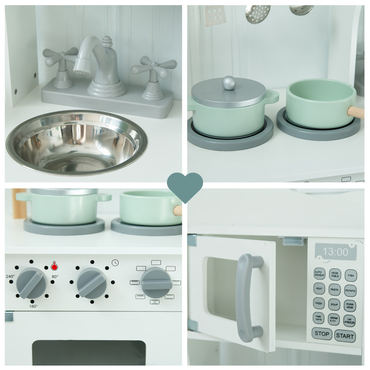 Cuisine en bois pour enfants avec micro-ondes