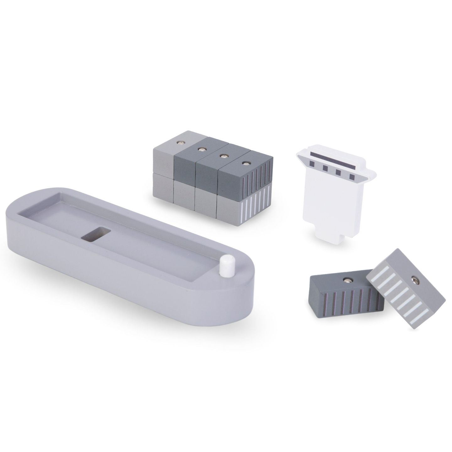 Grue portuaire mobile avec treuil magnétique et accessoires - ensemble en bois