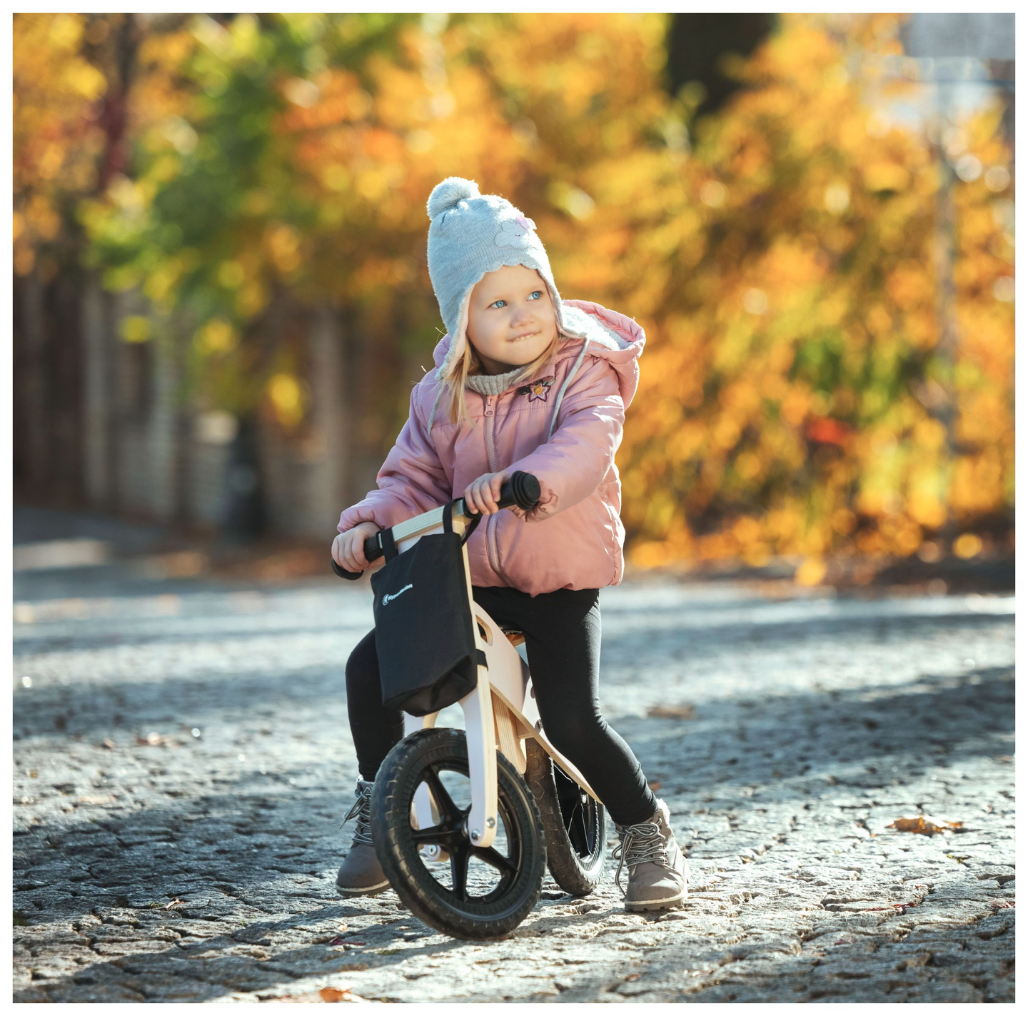 Vélo de jogging en bois HyperMotion LEXI - roues en mousse, super léger - rose