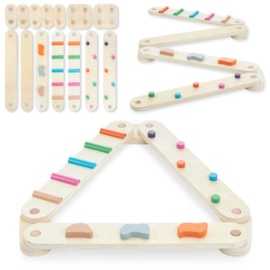 Piste d'équilibre en bois - parcours sensoriel - 14 éléments