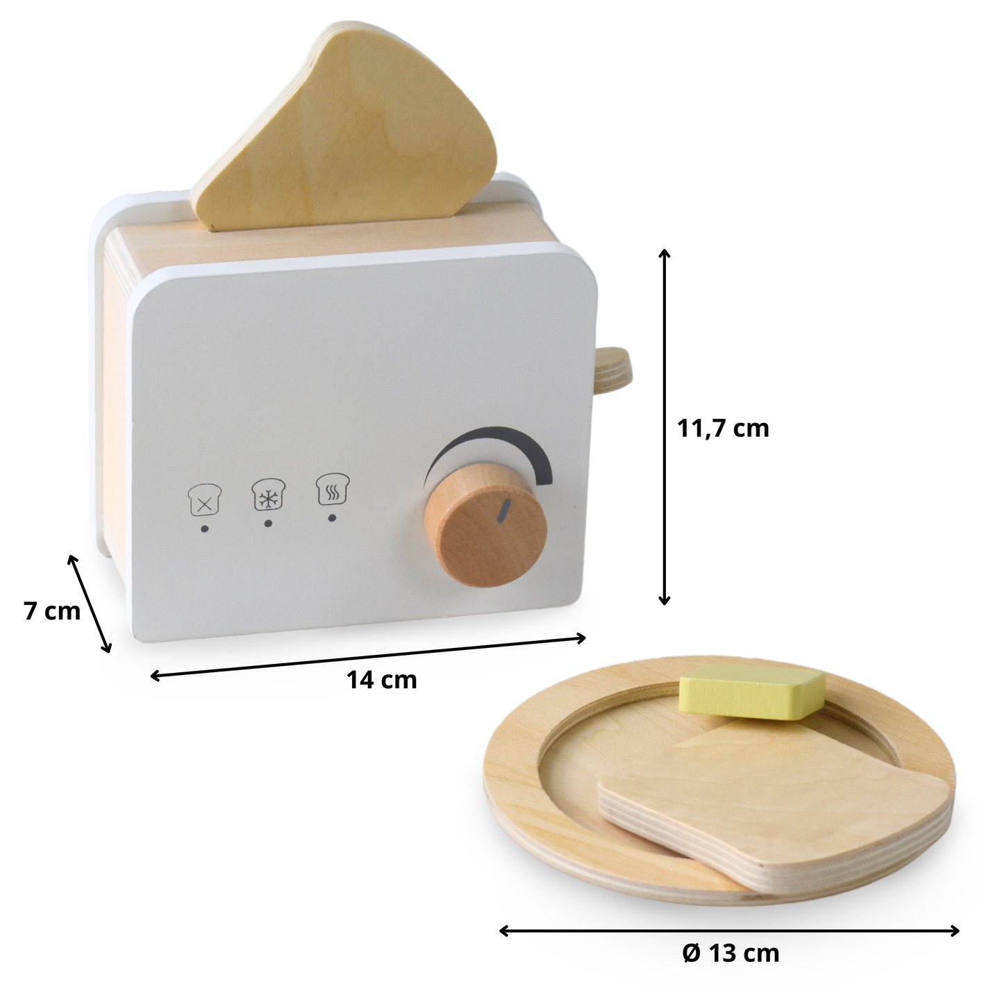 Grille-pain en bois avec accessoires