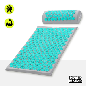 Tapis d'acupression avec coussin et housse - 72 cm HyperMotion gris-menthe