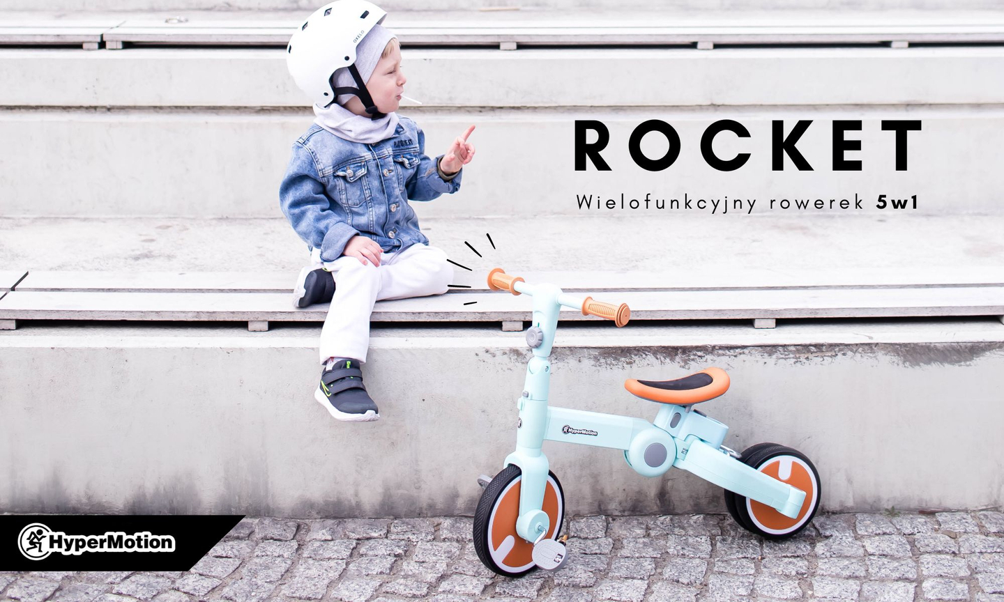 Tobi ROCKET - Tricycle enfant, vélo de randonnée, pilote - pousseur - 5in1 de HyperMotion