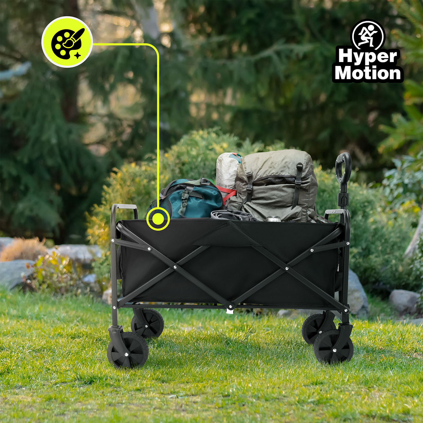 Fauteuil roulant de plage pliant HyperMotion - noir, 80 kg