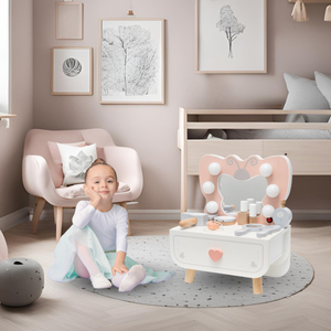 Mini coiffeuse en bois avec éclairage LED - Butterfly