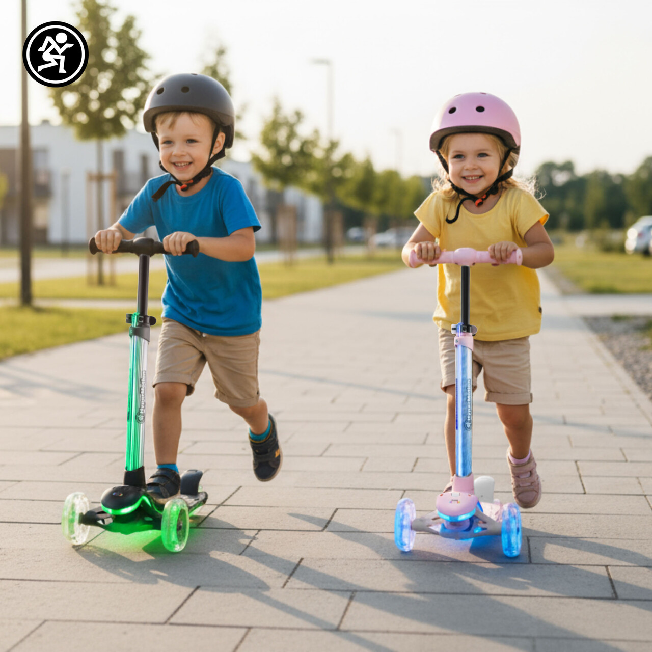 Trottinette d'équilibre HyperMotion BECKY - Éclairage LED RGB, noire