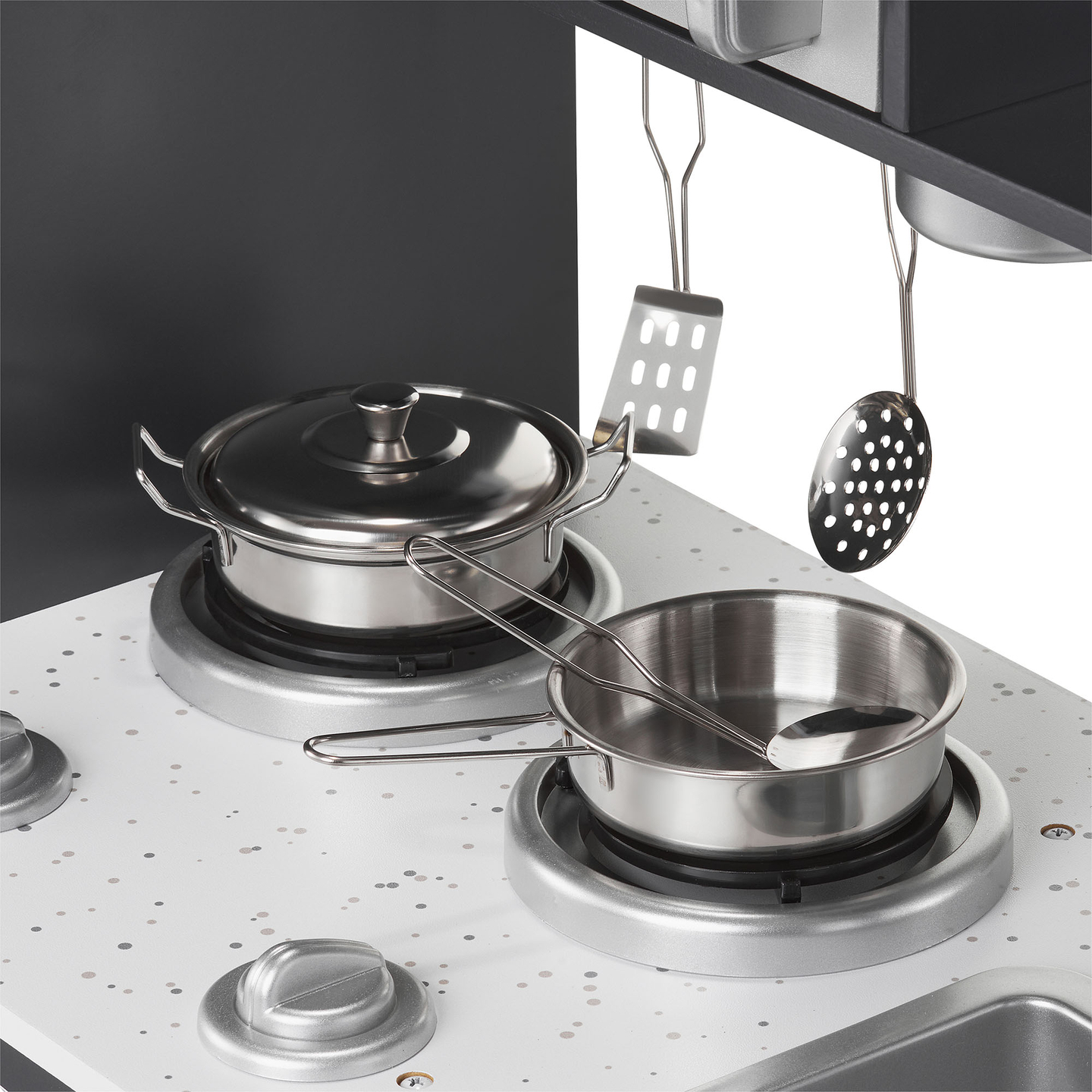 Cuisine en bois XXL avec éclairage LED, tablier et accessoires