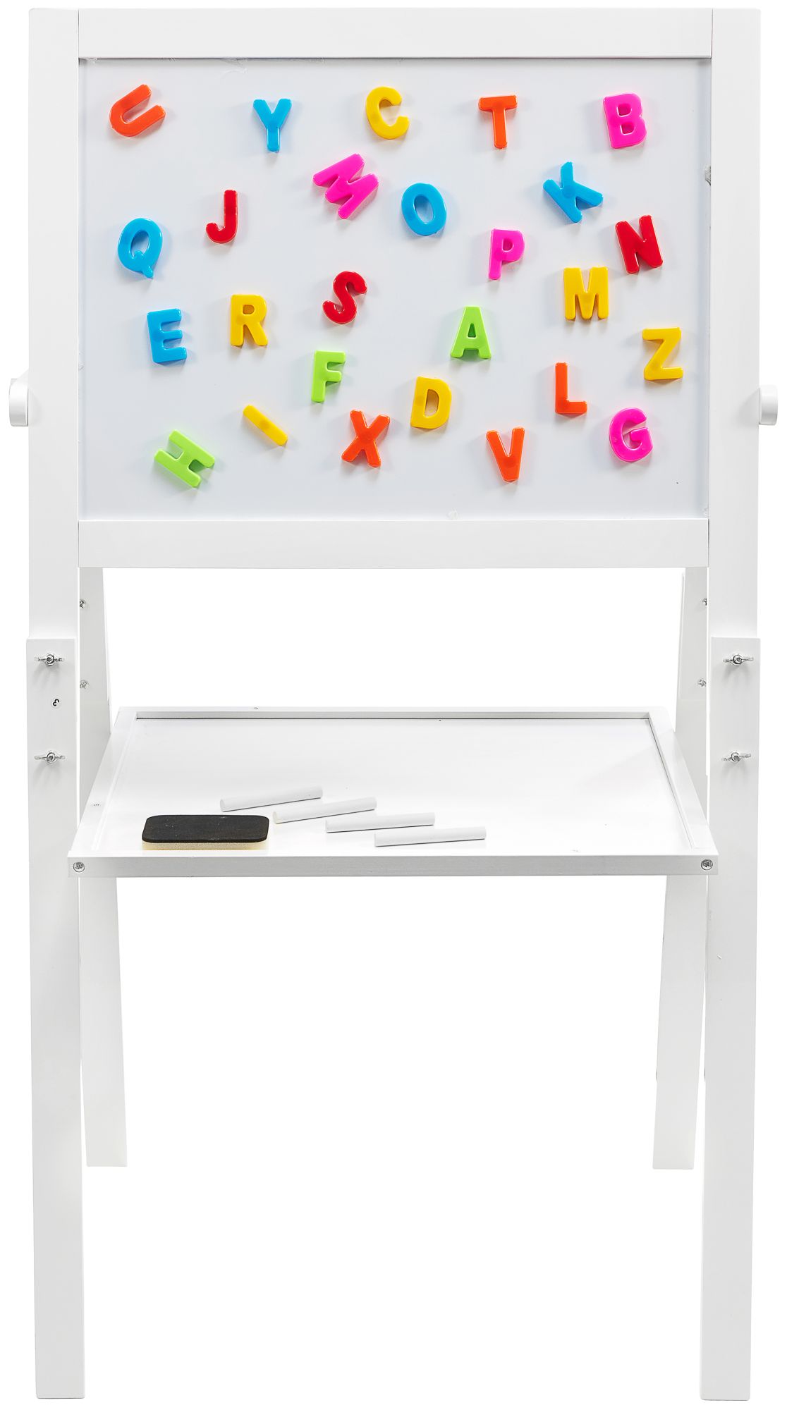 Tableau éducatif double face : magnétique et tableau noir - effaçable à sec, en bois, pour enfants, pliable