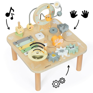 Table musicale éducative 7 en 1 en bois avec cymbales et gong - jungle sauvage
