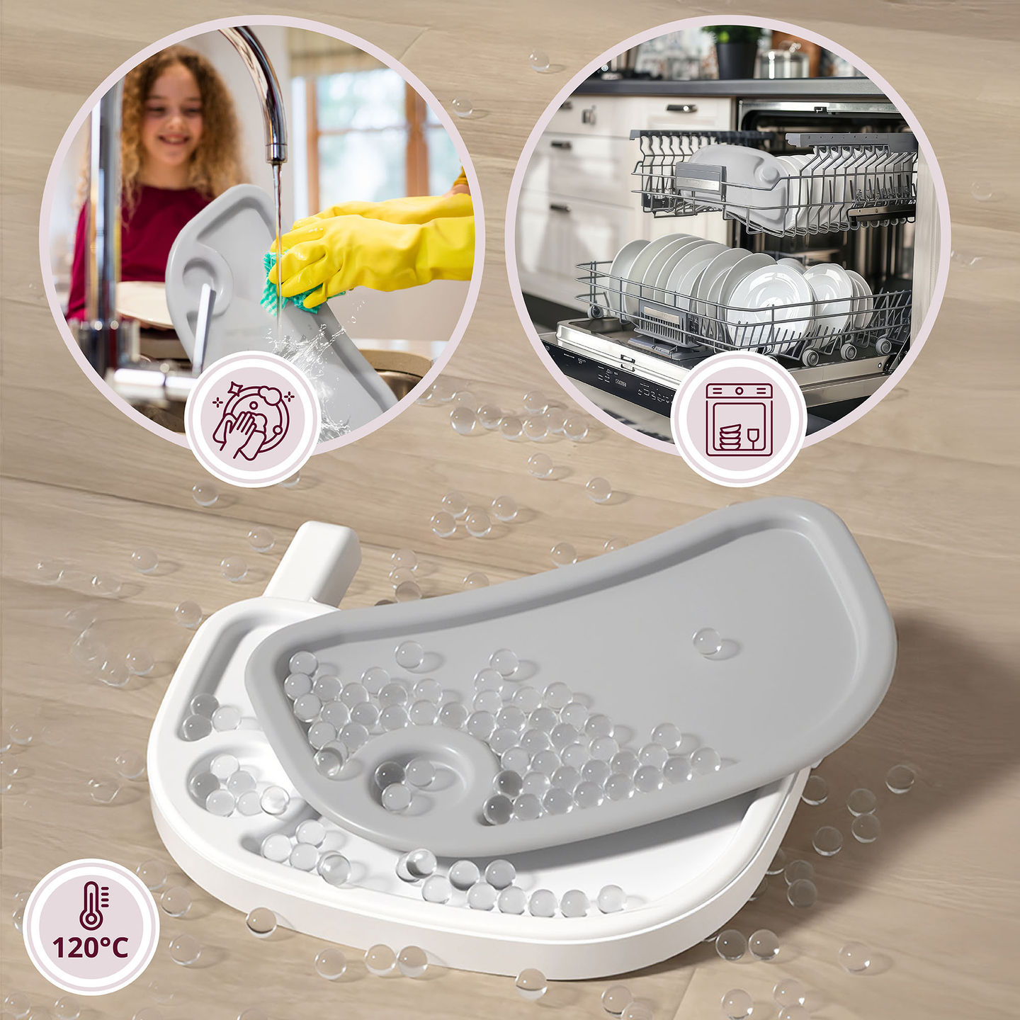 Moby-System Magnolia 2-en-1 chaise haute réglable - gris