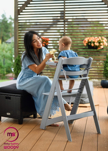 Chaise d'allaitement en bois Moby-System WOODY - couleur grise