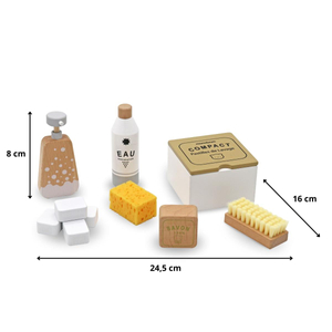 Set de nettoyage en bois pour enfants - 10 pièces