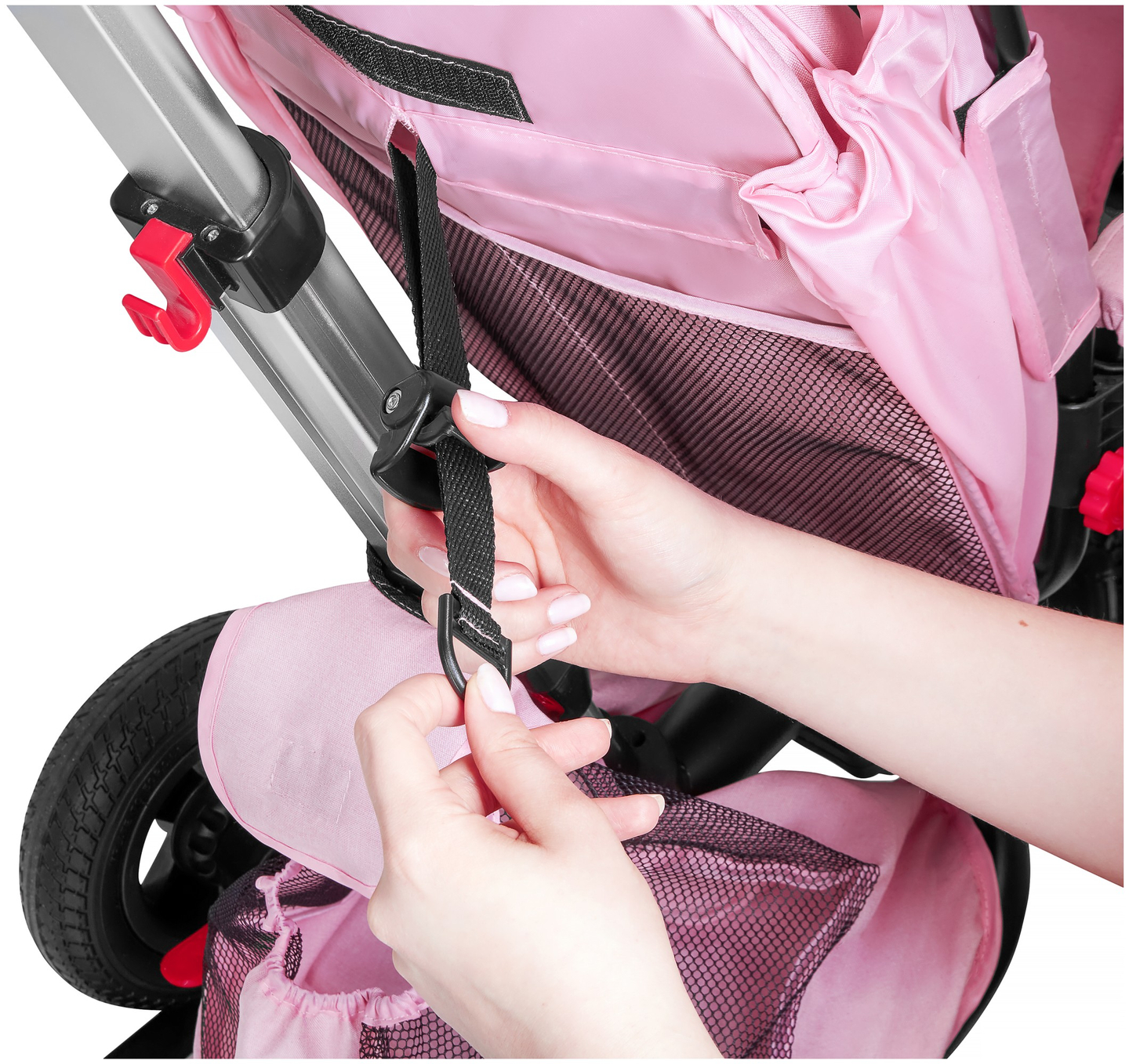 Tricycle Tobi Velar + film de pluie - rose