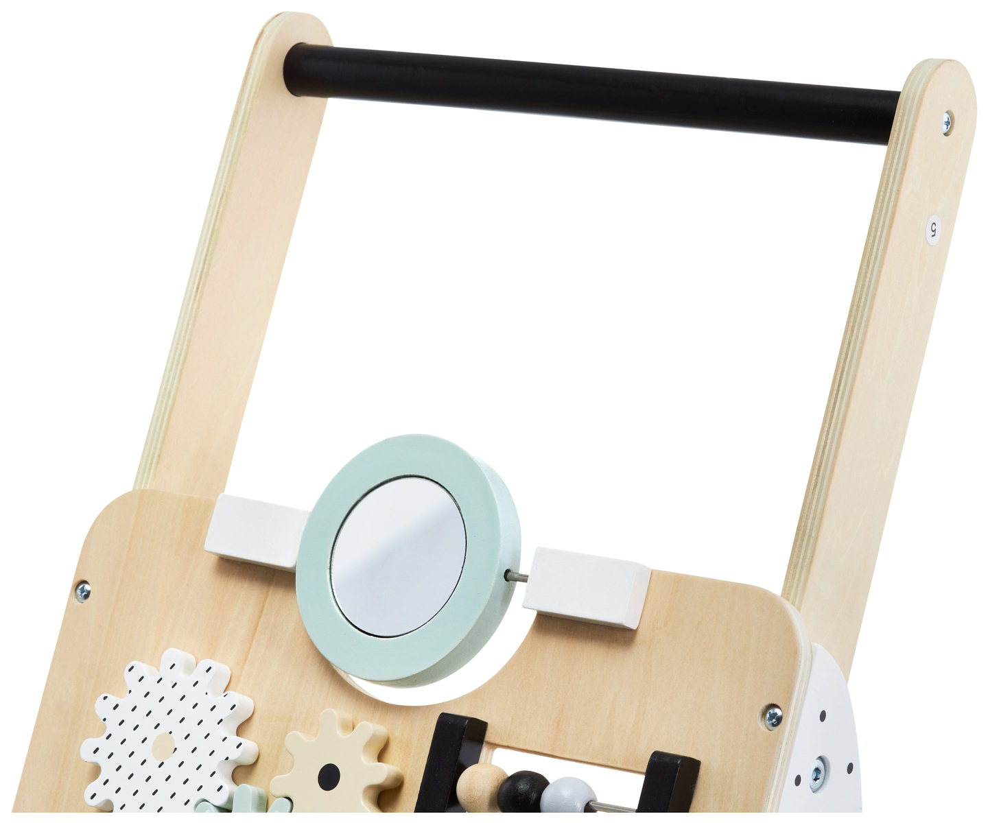 Trotteur / poussette en bois, éducatif - planche de manipulation