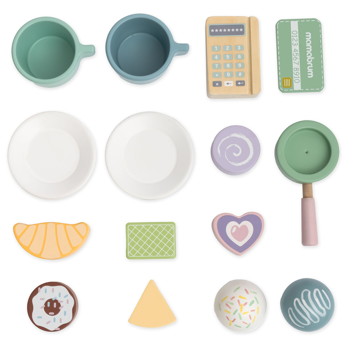 Une grande glacière en bois avec tableau magnétique, machine à café et set de glaces et de desserts - plus de 70 pièces !