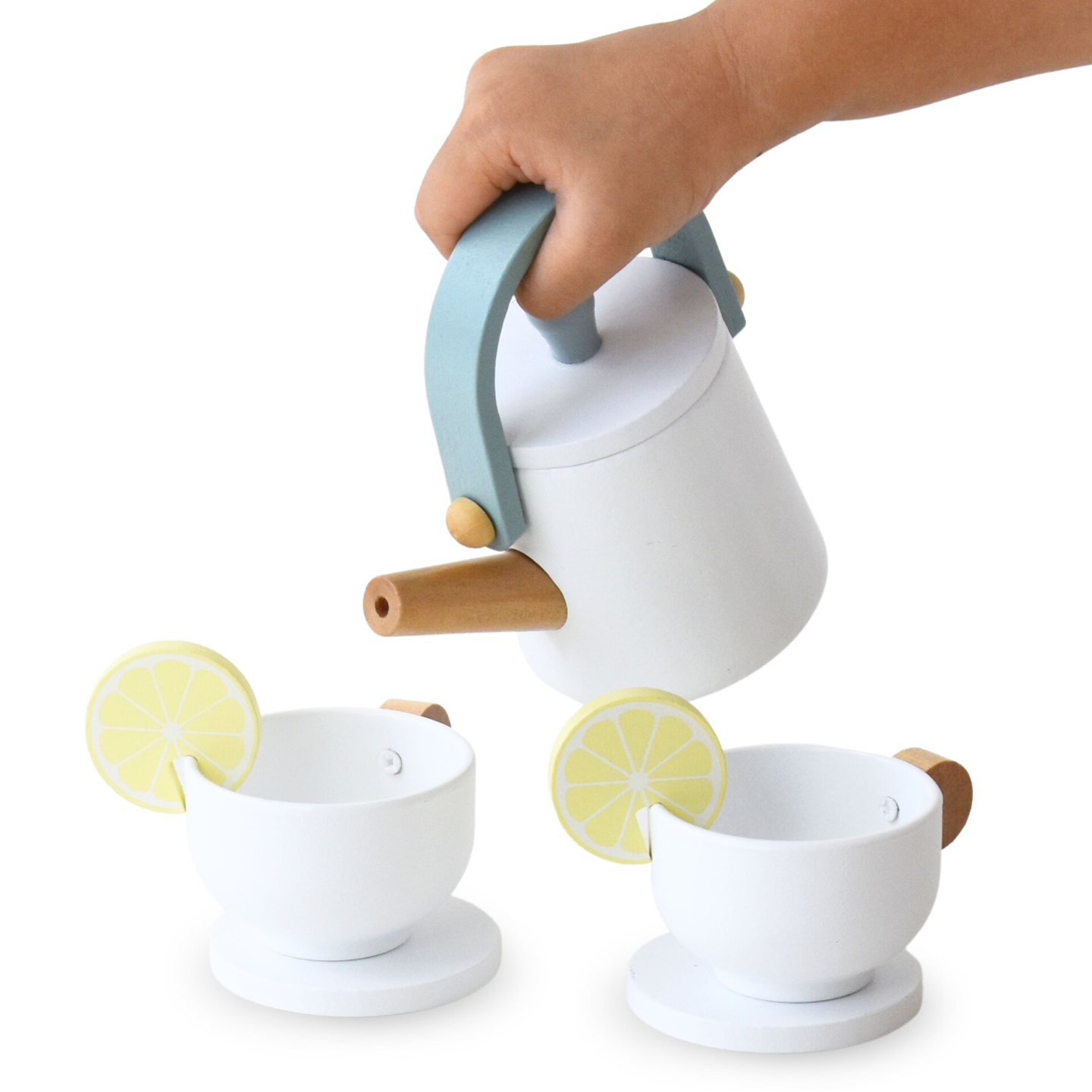 Grand service à thé en bois avec plateau - 17 articles