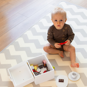 Tapis mousse double face XXL - rouleau 2 CM (forêt et zigzags)