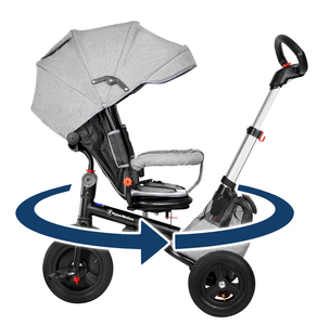 Tricycle Tobi Velar + film de pluie - gris