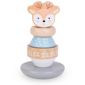 Ensemble de jouets en bois - entrelacs colorés, pyramide Deer, trieur Penguin