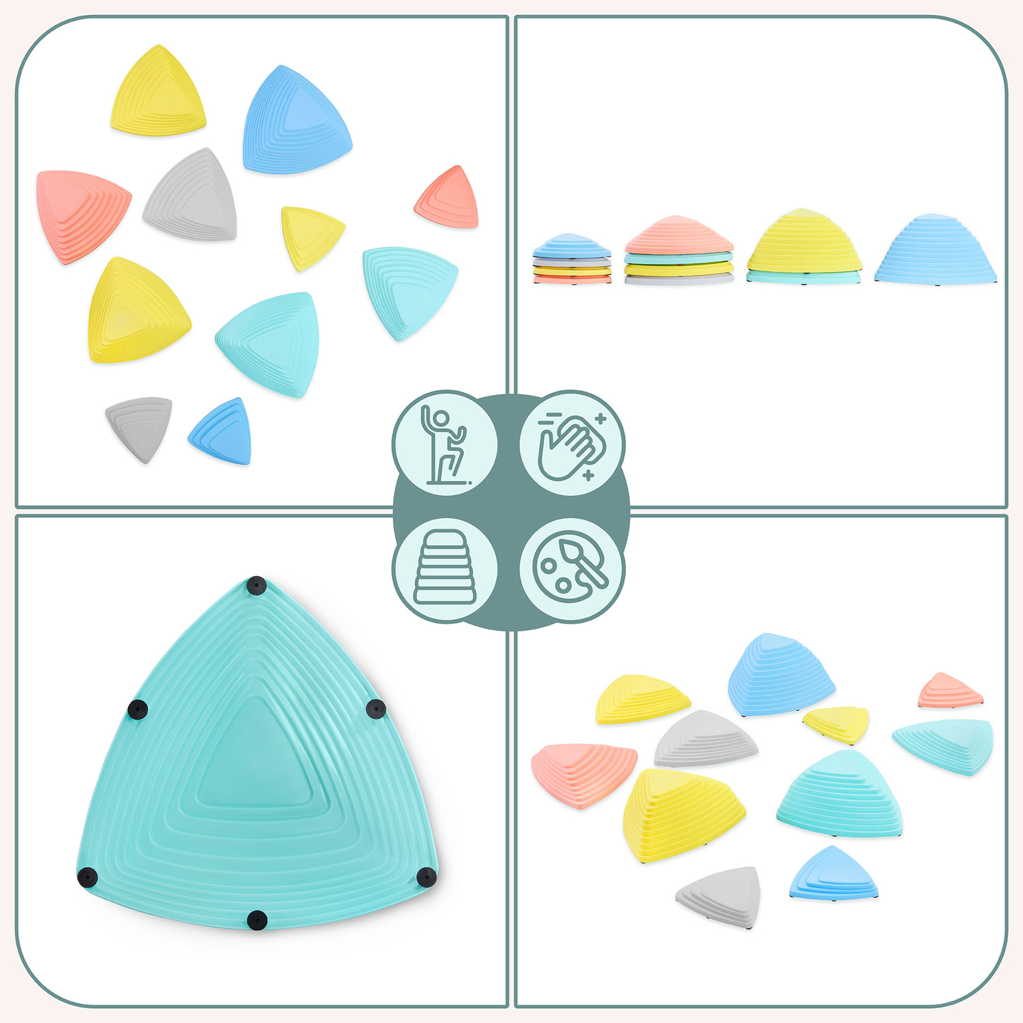 Pierres d'équilibre colorées - 11 pièces