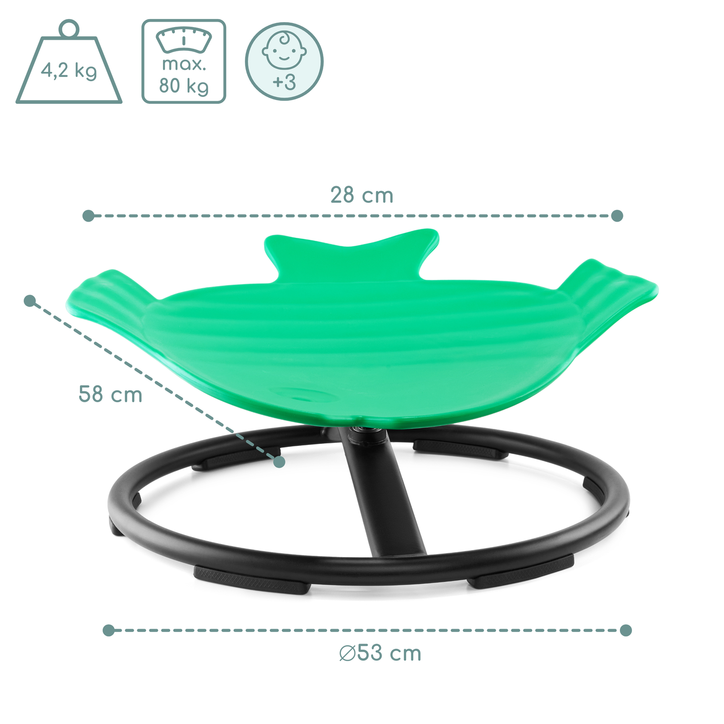 Mini carrousel pour enfants Poisson - couleur vert