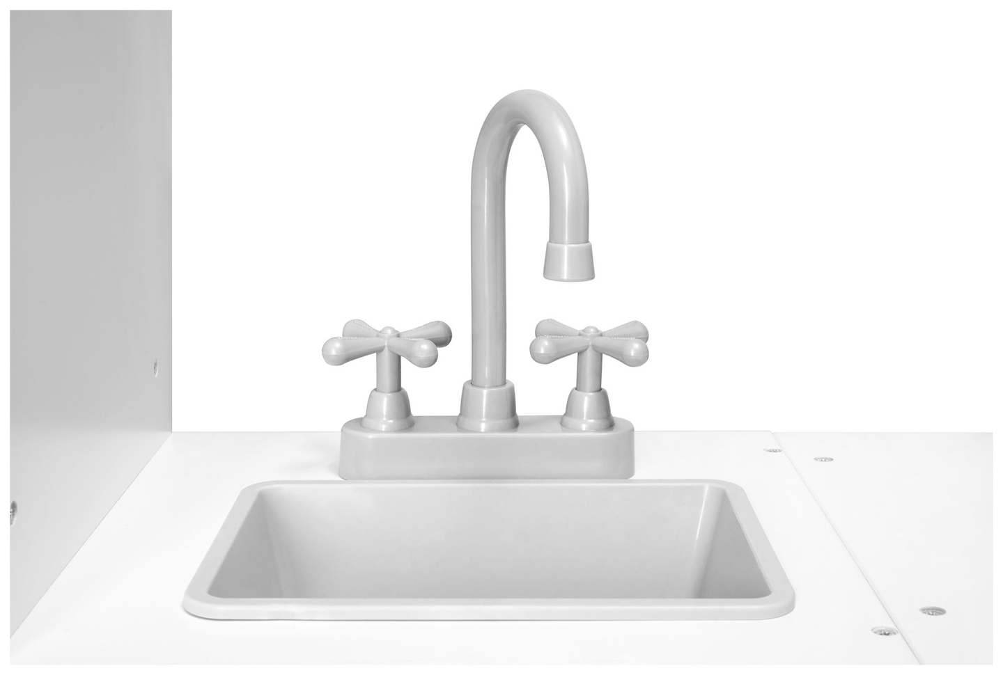 Coin cuisine XXXL en bois avec réfrigérateur, four, machine à laver, tablier et accessoires