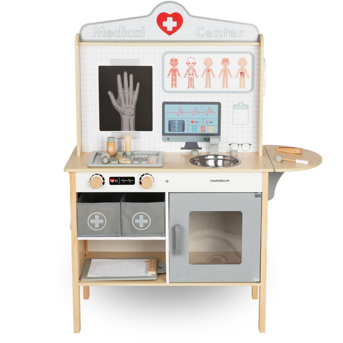 Cabinet médical en bois hôpital XXL - Set de médecin avec accessoires