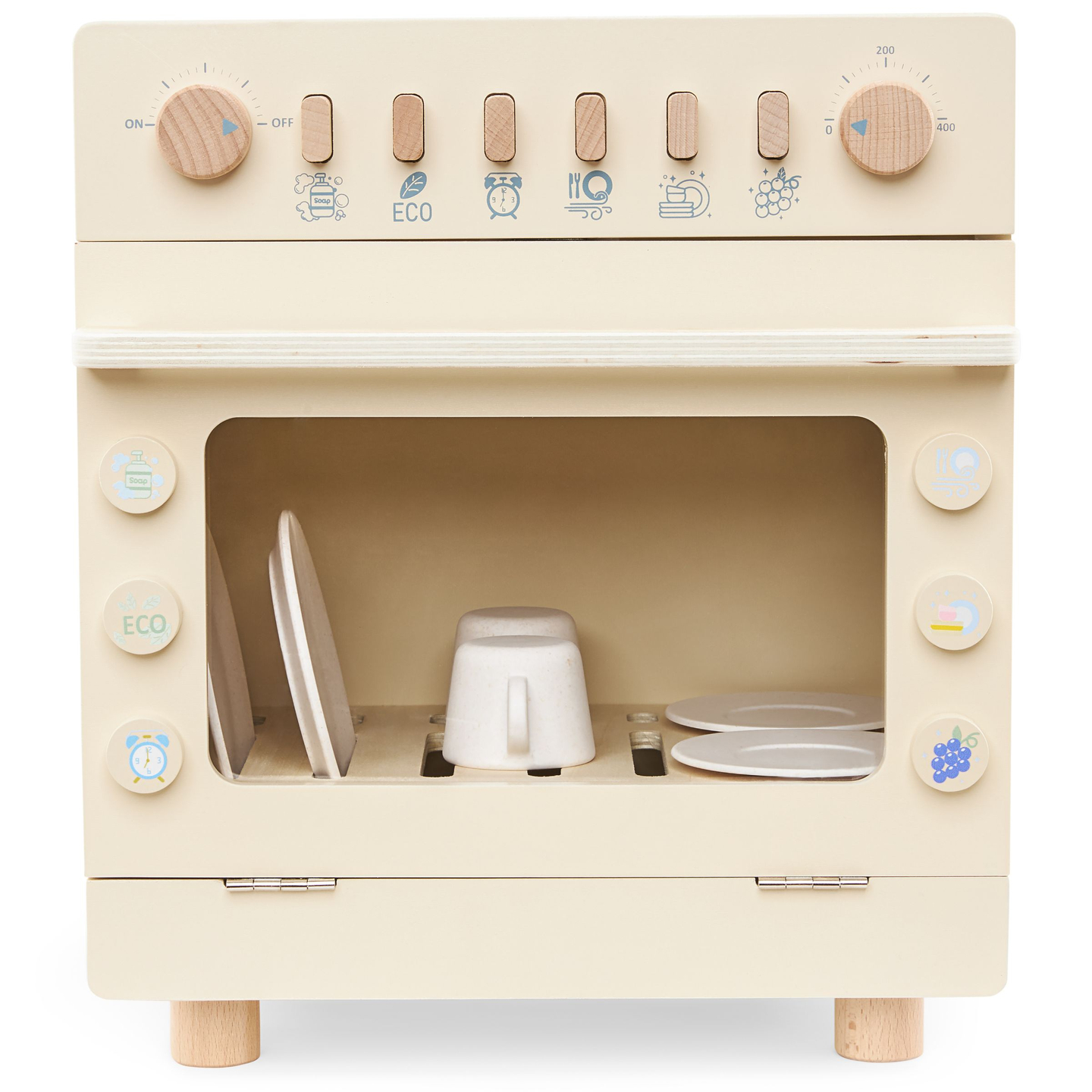 Lave-vaisselle en bois avec accessoires