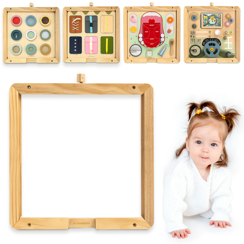 Cadre mural en bois - pour la fixation des tableaux éducatifs Mamabrum