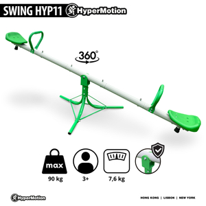 Balançoire de jardin 2 en 1, poutre d'équilibre pour 2 personnes avec fonction carrousel à 360 degrés