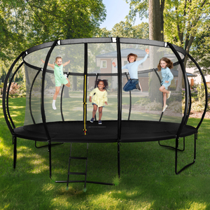 Trampoline de jardin XXXL pour enfant HyperMotion - 487 cm 16FT - avec échelle et filet intérieur - pour maison et jardin - 150kg max