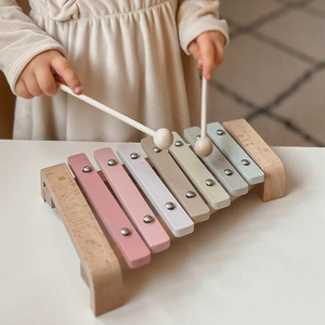 Cymbales en bois - xylophone pour enfants, couleurs de l'arc-en-ciel