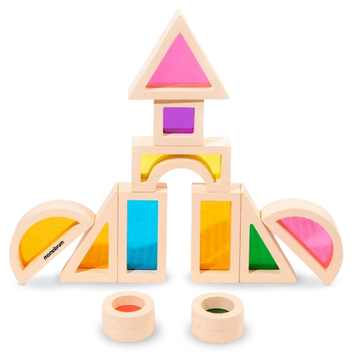 Blocs de bois arc-en-ciel - 25 éléments