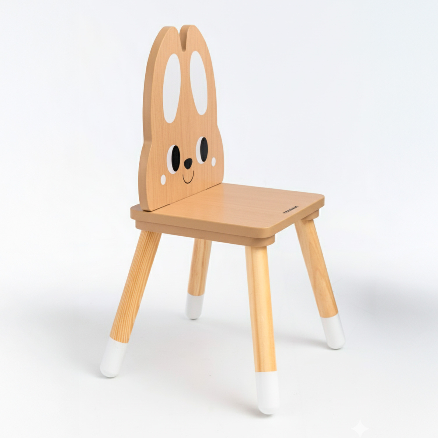 Table en bois avec rangement et 2 chaises Ensemble enfant - Lapin mignon