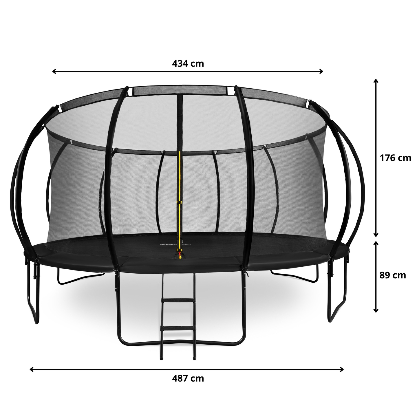 Trampoline de jardin XXXL pour enfant HyperMotion - 487 cm 16FT - avec échelle et filet intérieur - pour maison et jardin - 150kg max