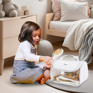 Set de maquillage pour enfants - trousse de maquillage + accessoires en bois, 15 pièces