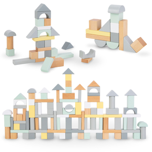 Blocs de bois pastel - lot de 100 pièces XL