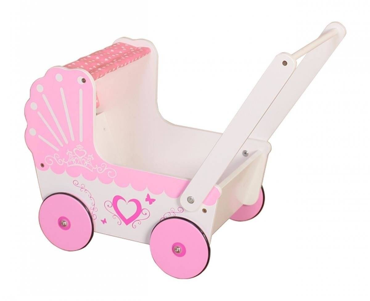 Chariot de poupées en bois
