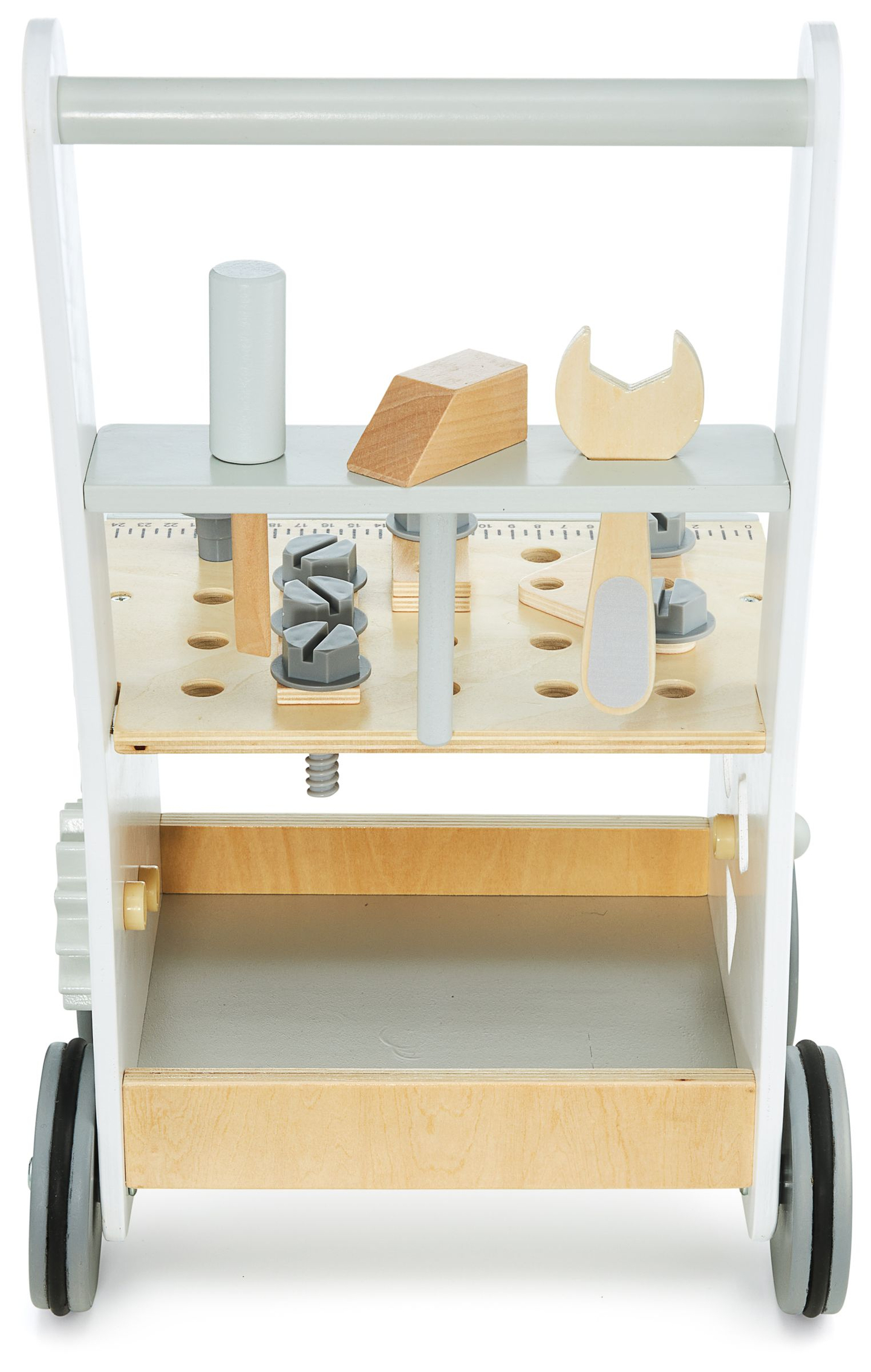 Déambulateur, pousseur et atelier en bois 3-en-1 - 47 éléments